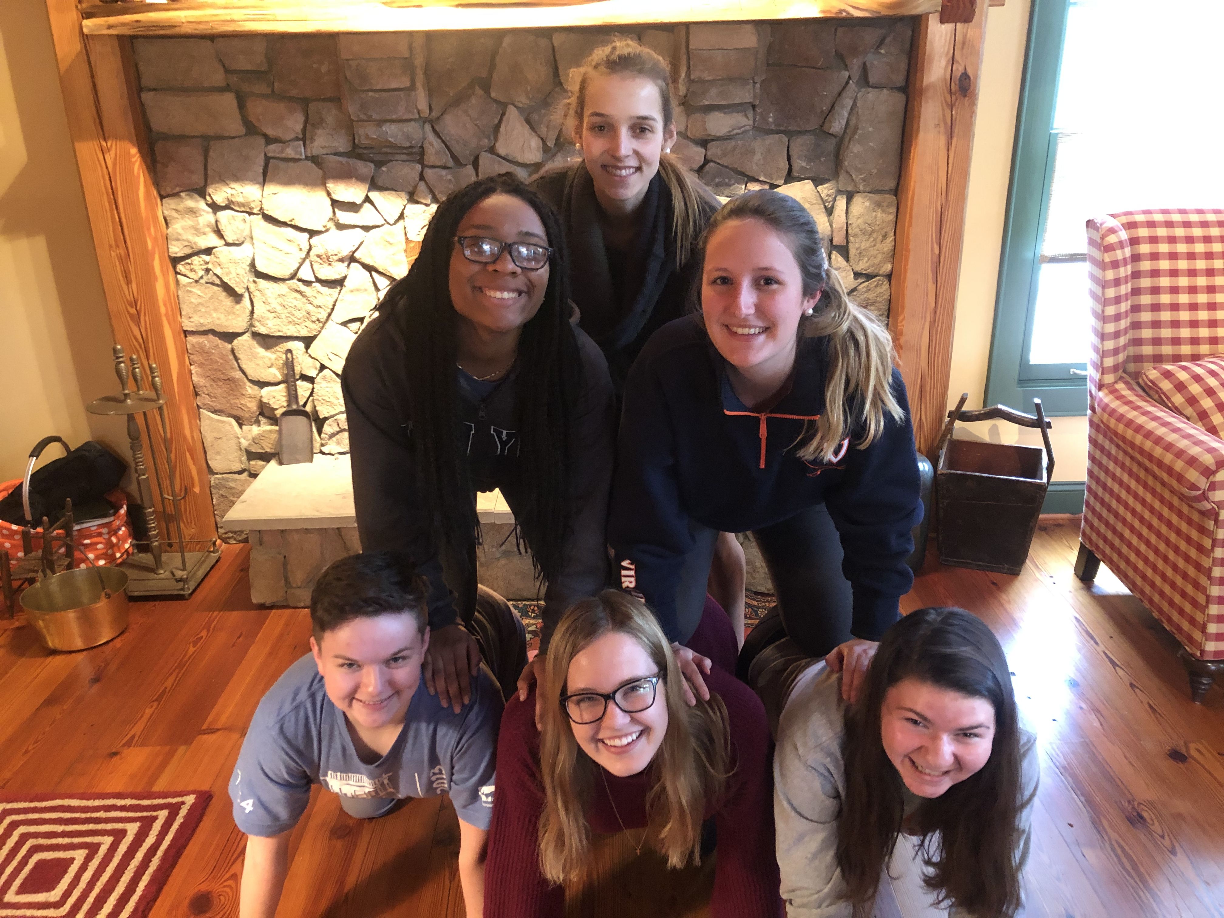 Friends doing the pyramid girls weekend retreat